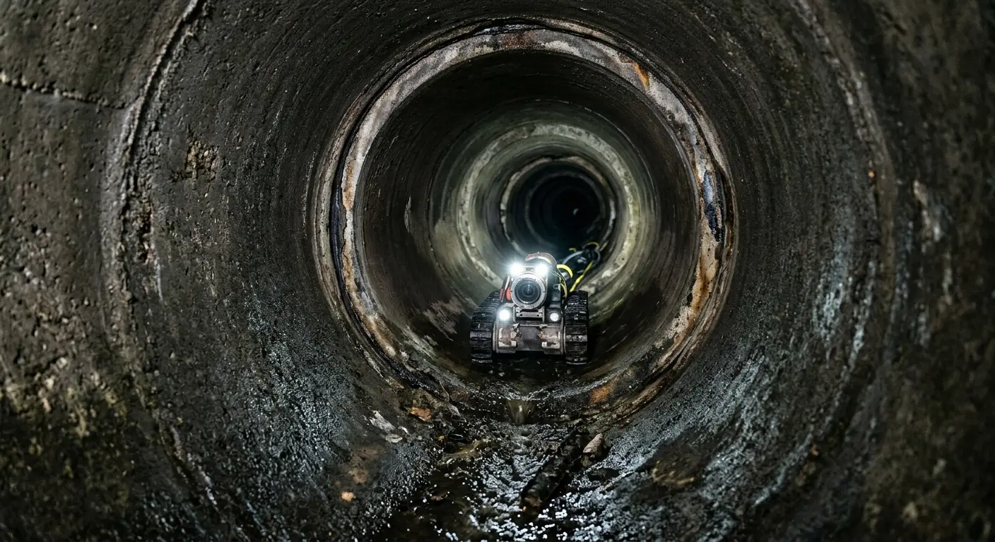 Robotic sewer camera inspecting pipe interior for Sewer Line Repair in Riverdale
